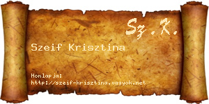 Szeif Krisztina névjegykártya